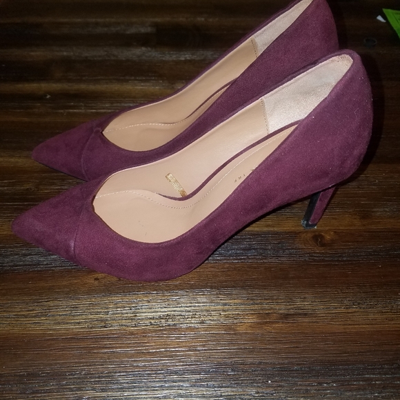 Zara trf burgundy suede heels - Picture 1 of 8